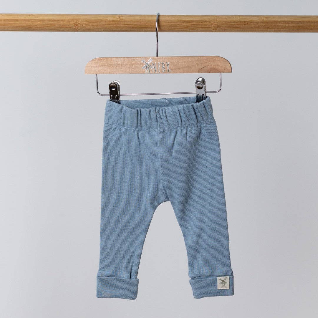 Aneby - Leggings with Rolled Cuff: Dusty Pink / 3-4y