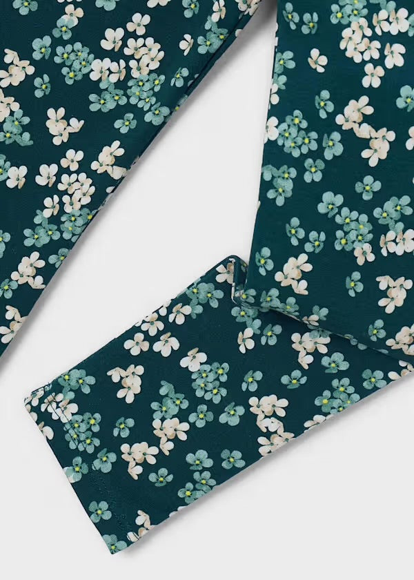 Mayoral Green floral leggings 4729