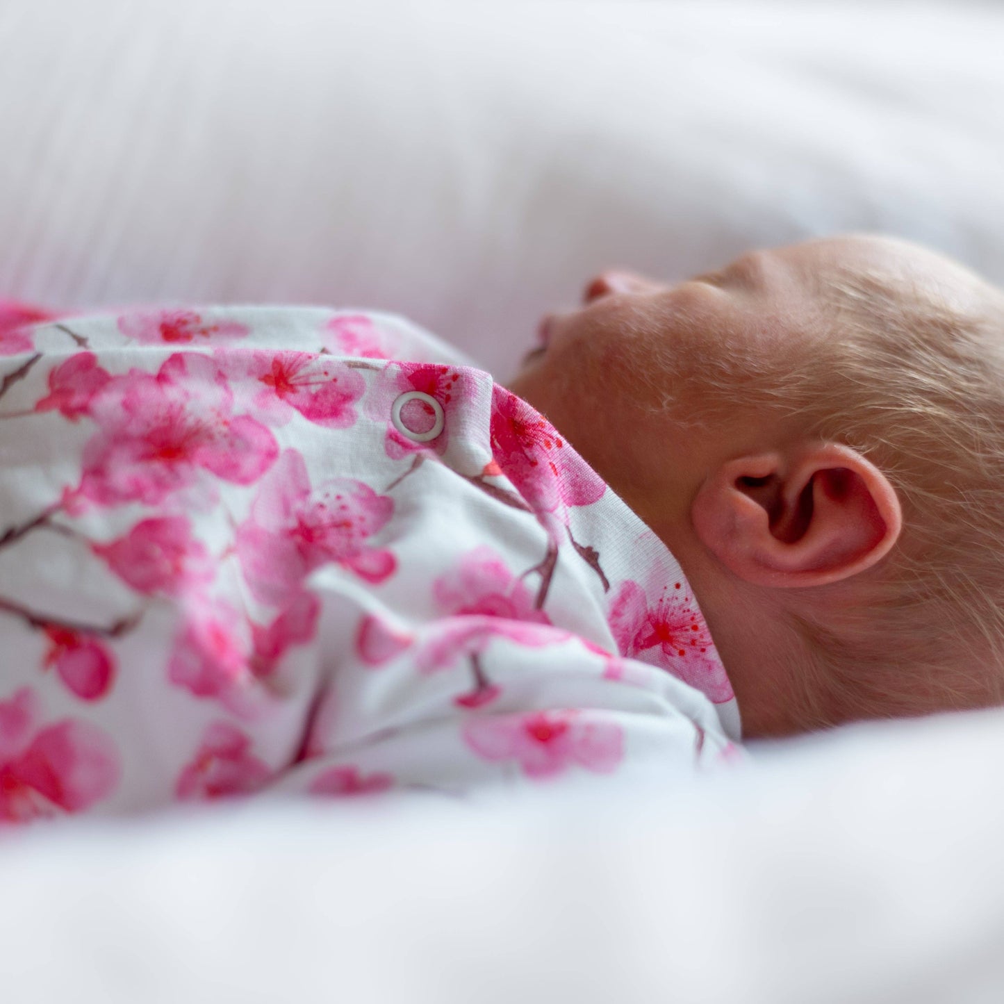 Fred & Noah - Cherry Blossom cotton Sleepsuit: 6-12 M