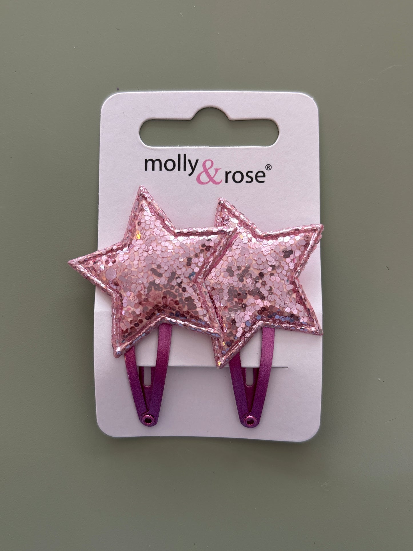 Glitter star slides pink