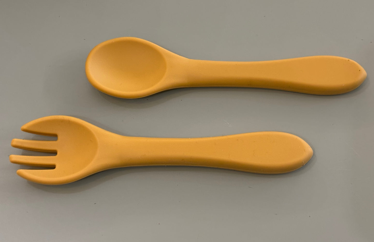 Silicone weaning spoon and fork