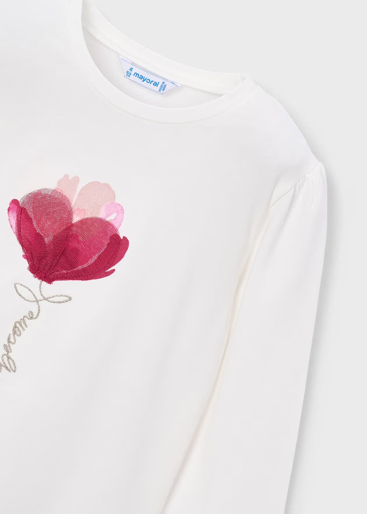 Mayoral Pink flower long sleeved top 4033