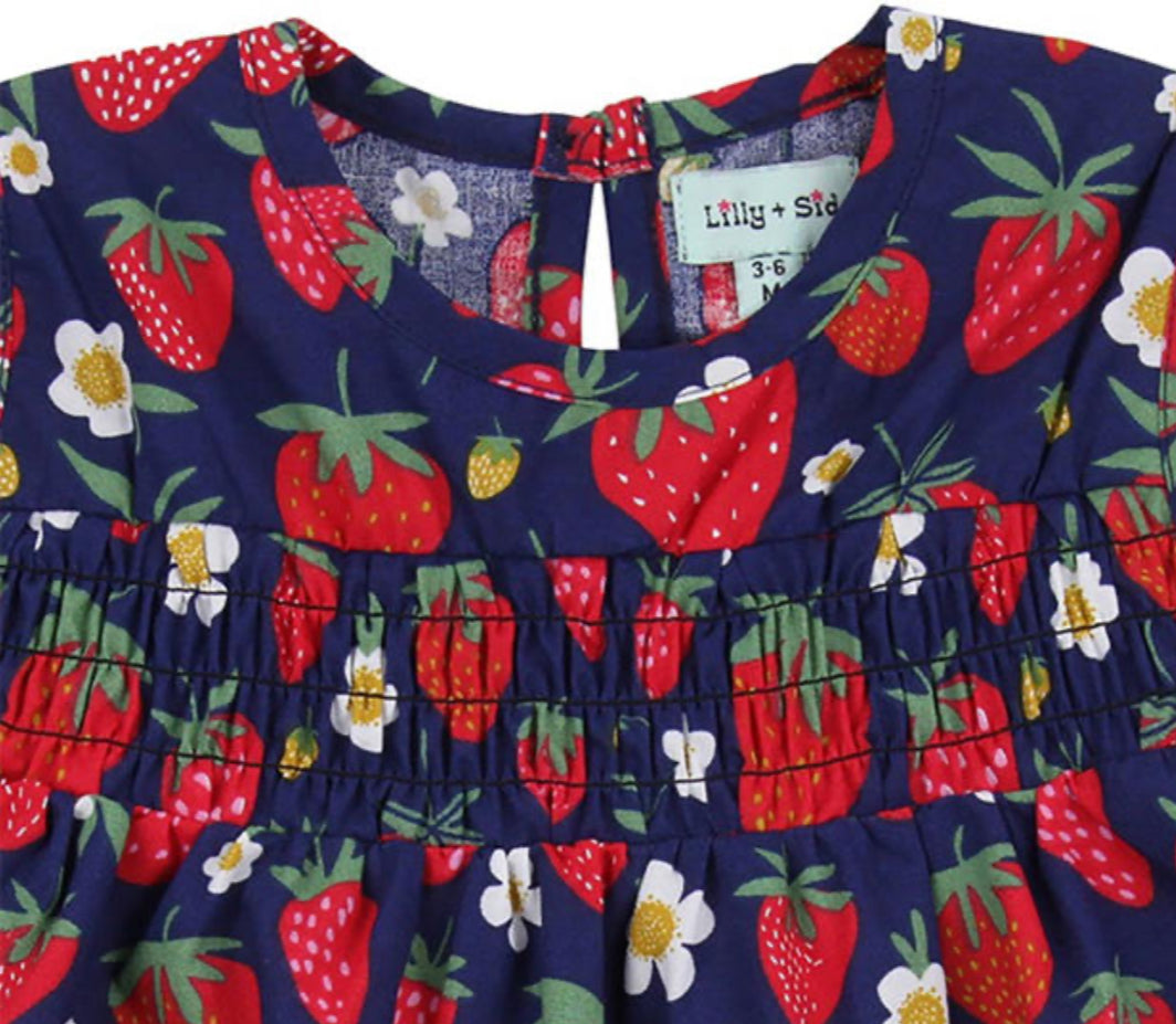 Lilly and Sid Strawberry Dress with bloomers age 1-2 years