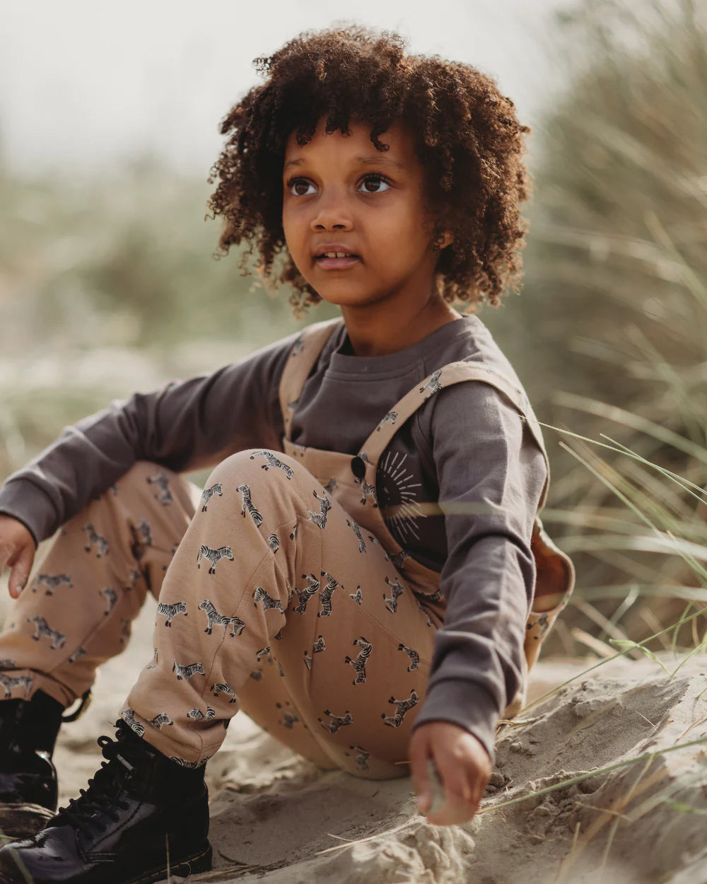 Turtledove Zebra Dungarees