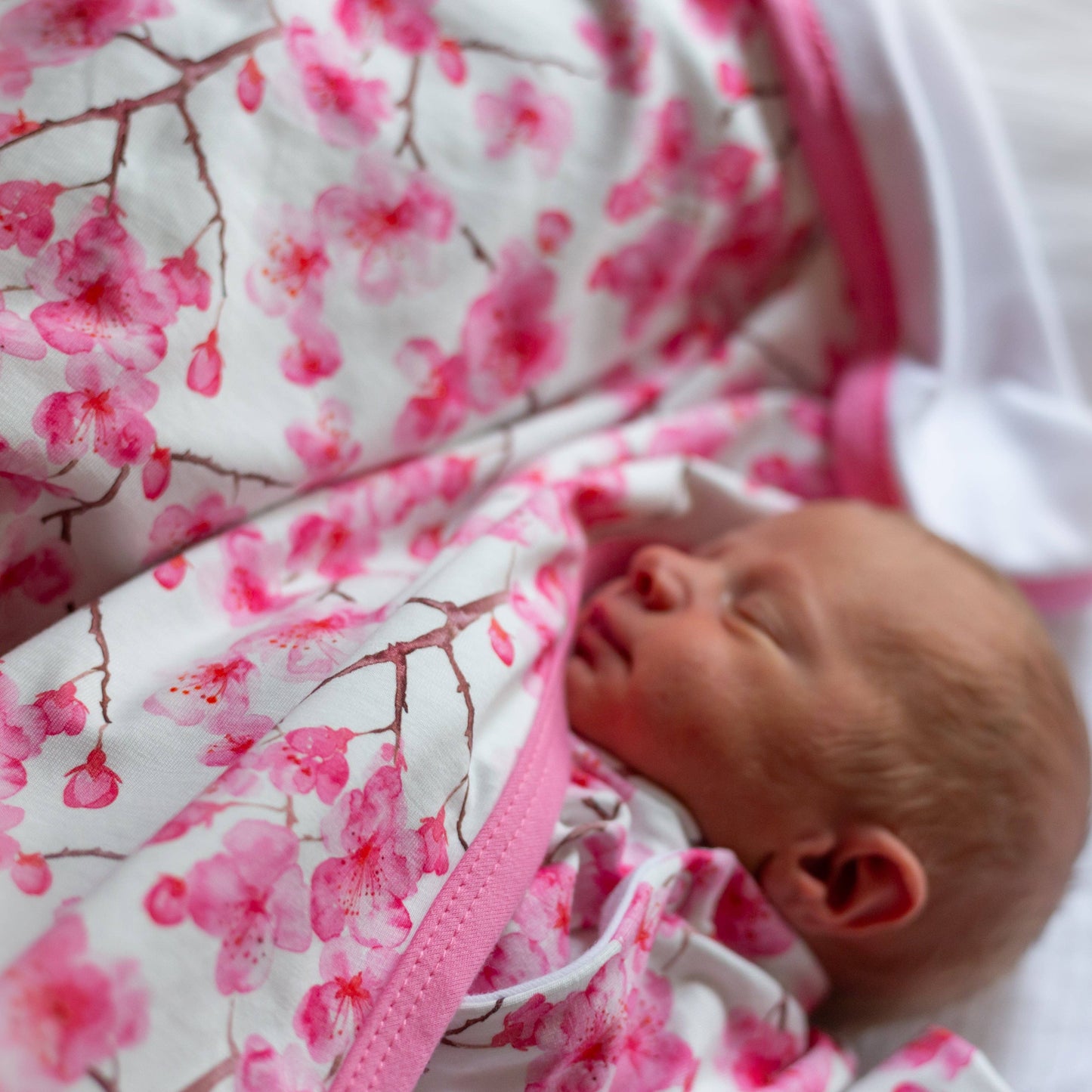 Fred & Noah - Cherry Blossom cotton Sleepsuit: 0-3 M