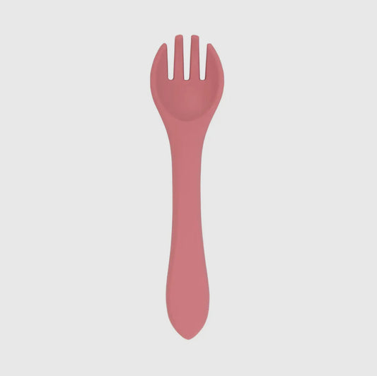Baby silicone weaning fork - Dusty Rose