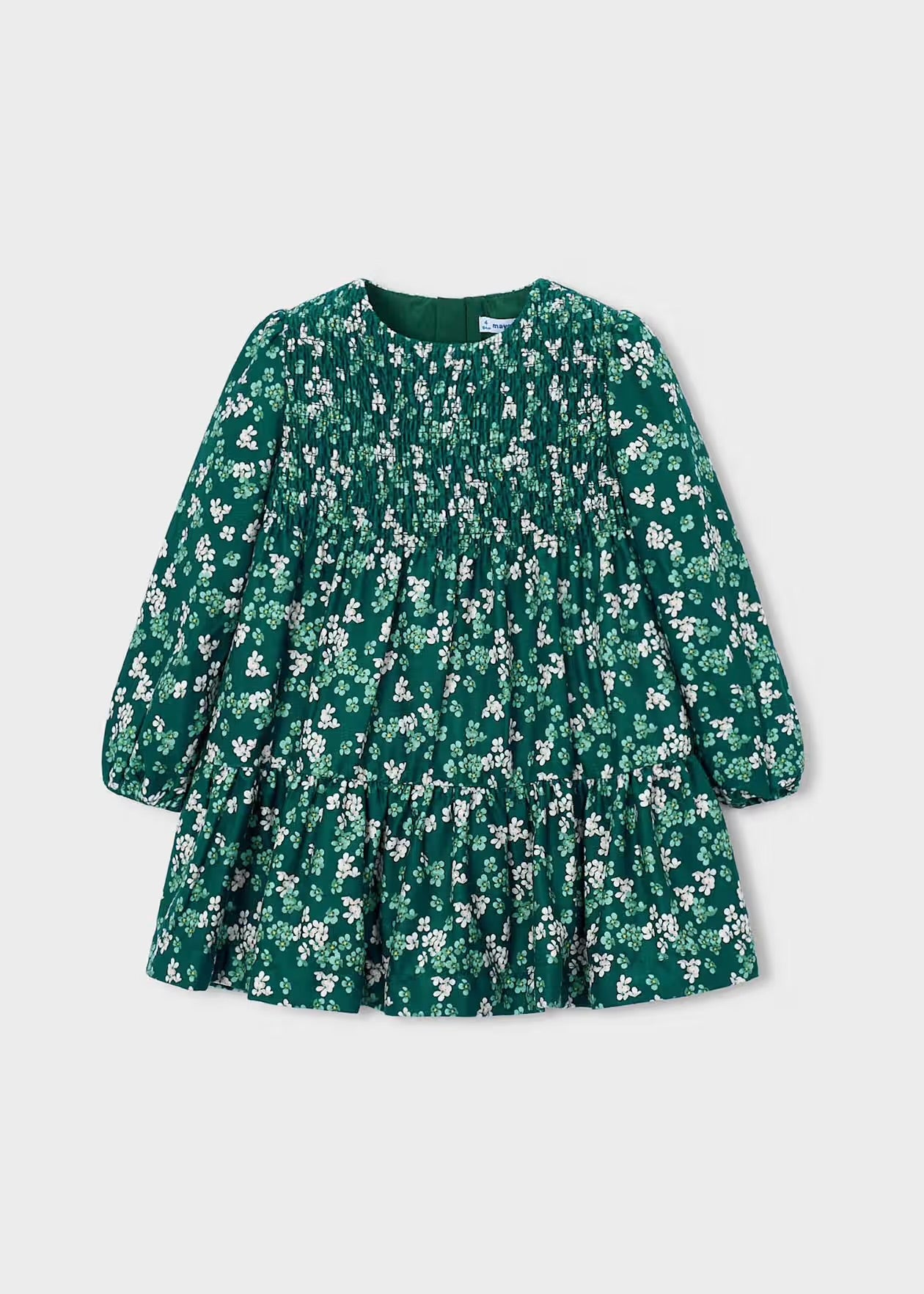 Mayoral Green Velvet Floral Dress
