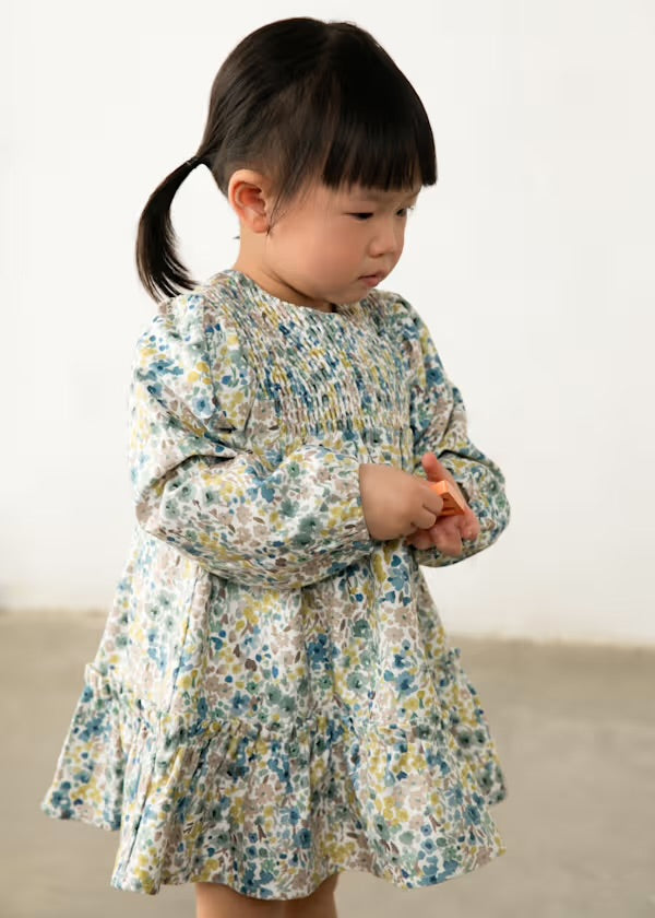 Mayoral Printed Velvet Floral Dress 2946