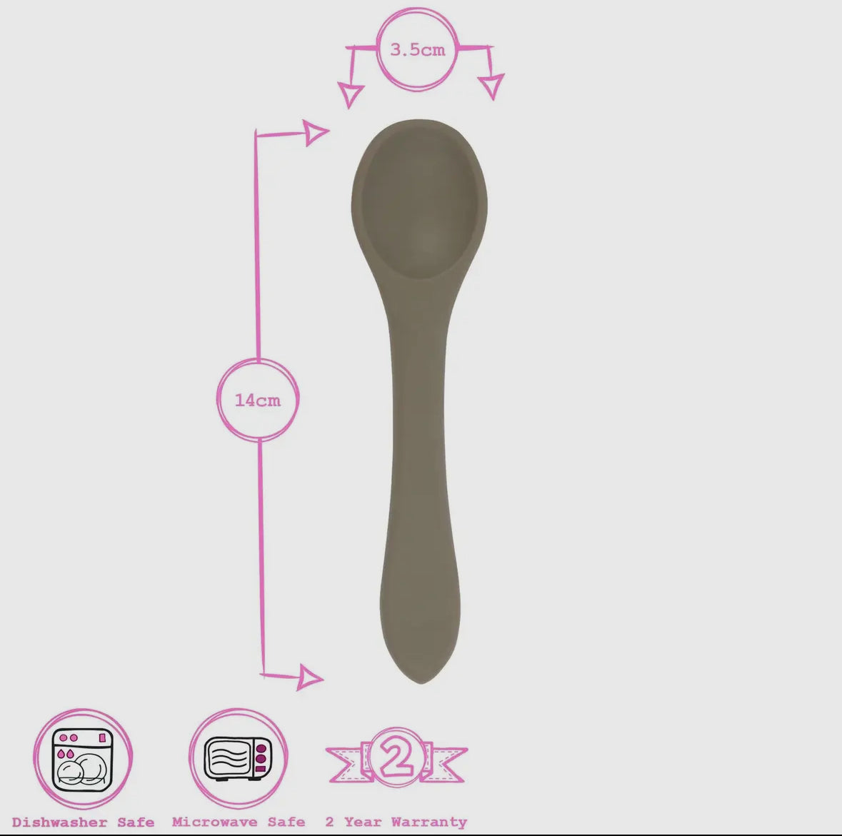 Baby silicone weaning spoon - Silver sage