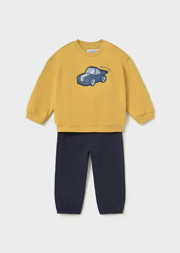 Mayoral 2 piece car sweatshirt and joggers set 2833