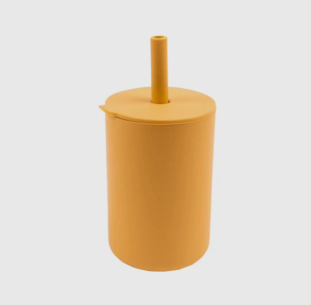 Baby silicone straw cup - Ochre
