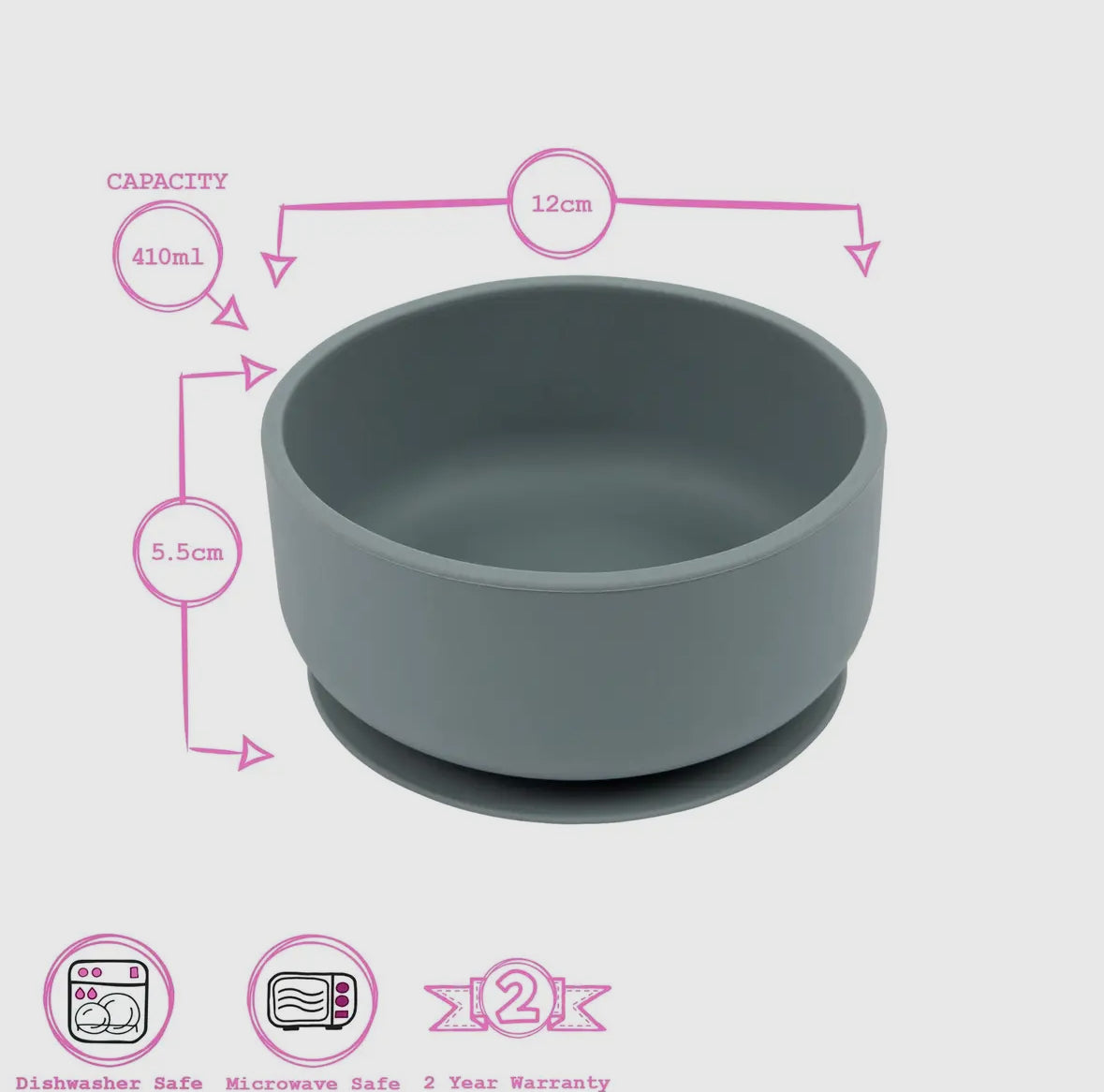 Baby silicone suction bowl with lid - Tradewinds