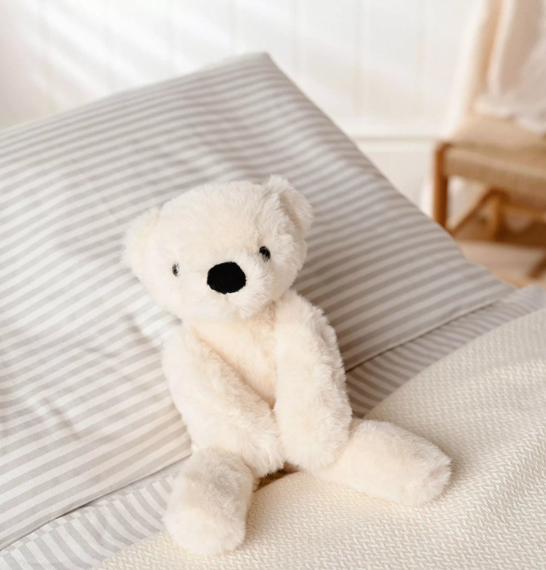 Lola the plush long leg cream teddy bear 30cm