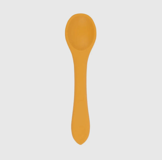 Baby silicone weaning spoon - Ochre