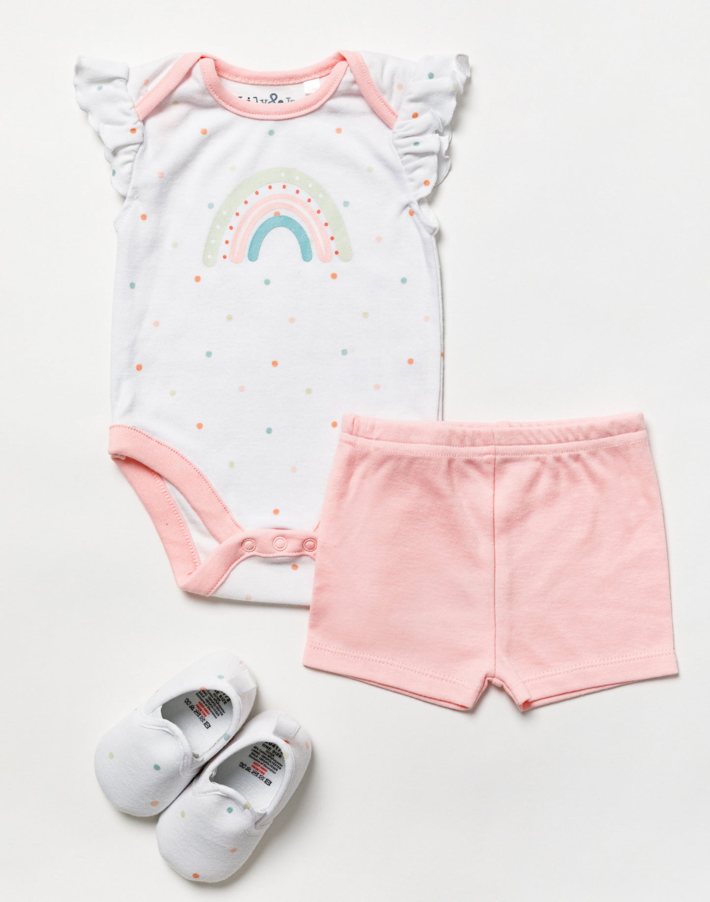 Rainbow vest, shorts and shoes set