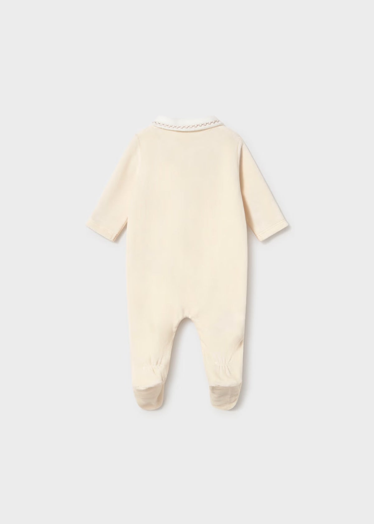Mayoral Velour Cream Embroidered Sleepsuit 2764
