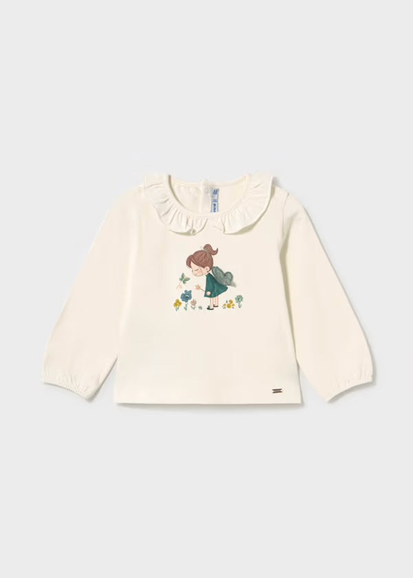 Mayoral ruffle neck long sleeve top 2.089