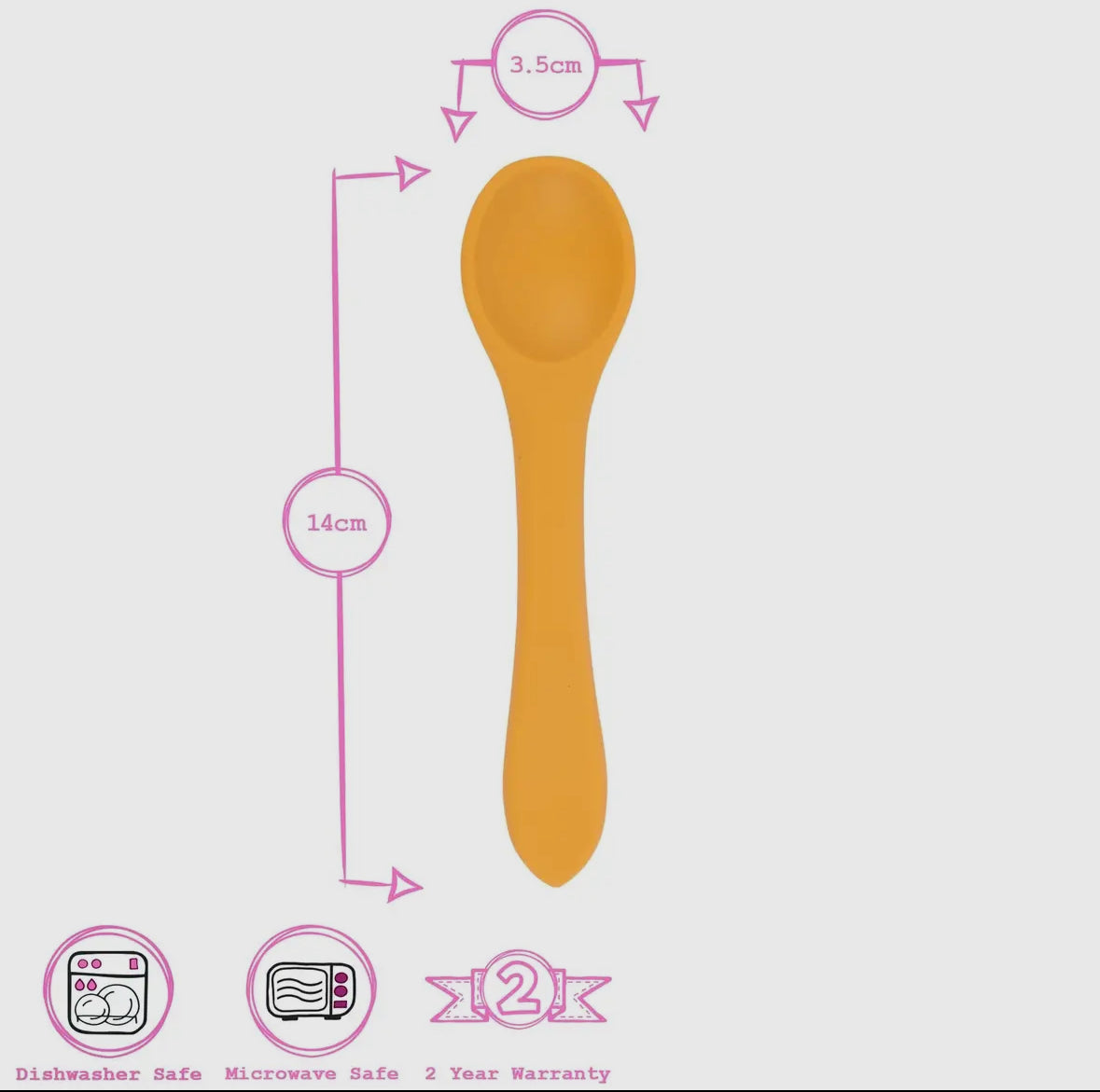Baby silicone weaning spoon - Ochre