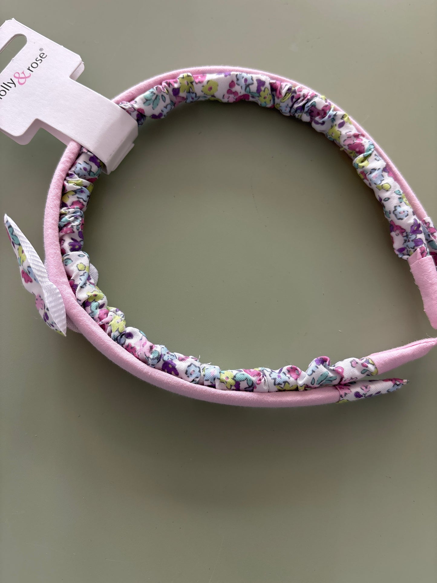 Floral/plain  pink pack of 2 headbands
