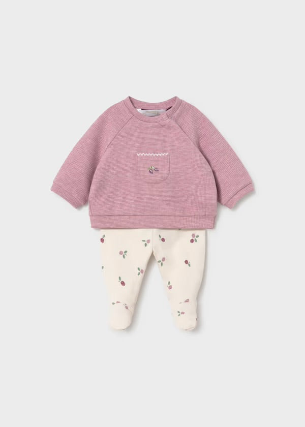 Mayoral Footed Leggings and Jumper set mauve 2514
