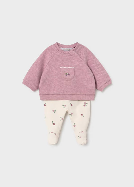 Mayoral Footed Leggings and Jumper set mauve 2514