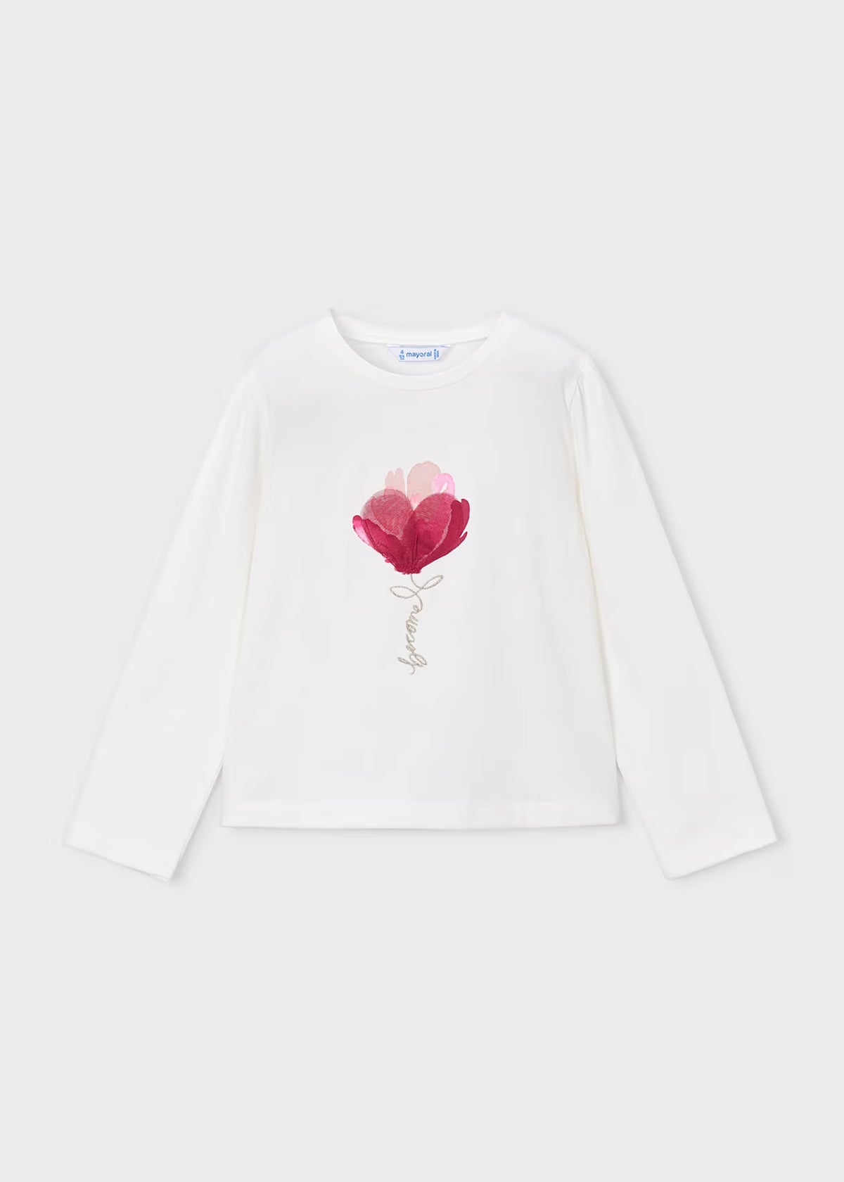 Mayoral Pink flower long sleeved top 4033