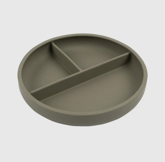 Baby silicone weaning plate - Silver sage