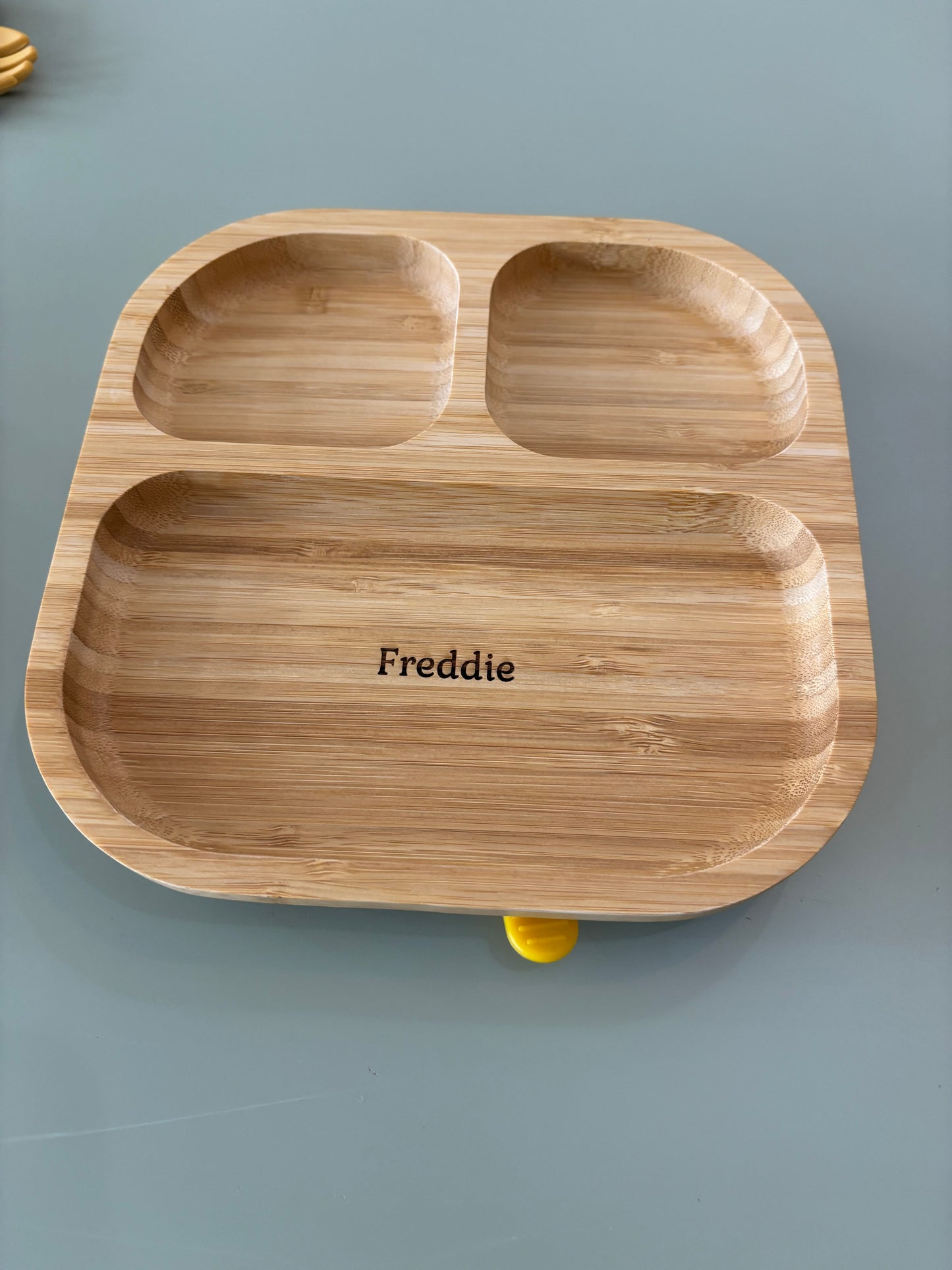 Bamboo personalised sectional plate with suction base