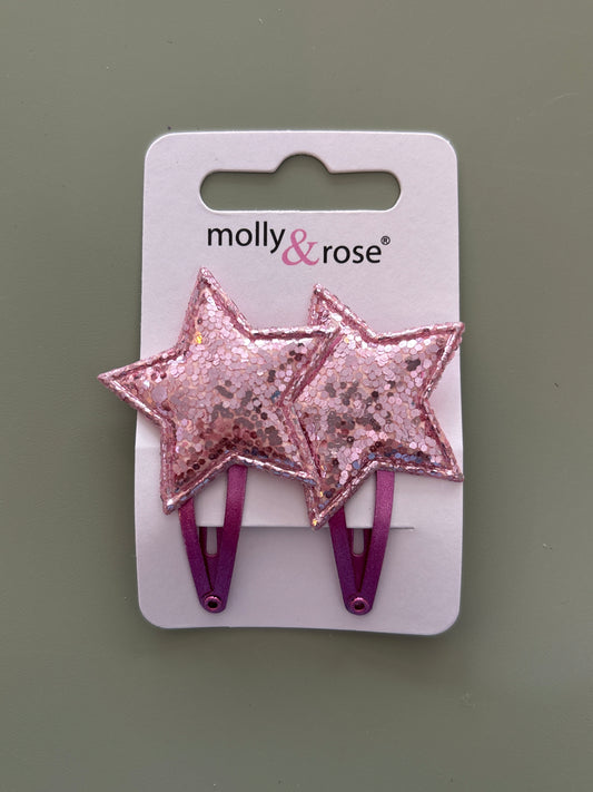 Glitter star slides pink