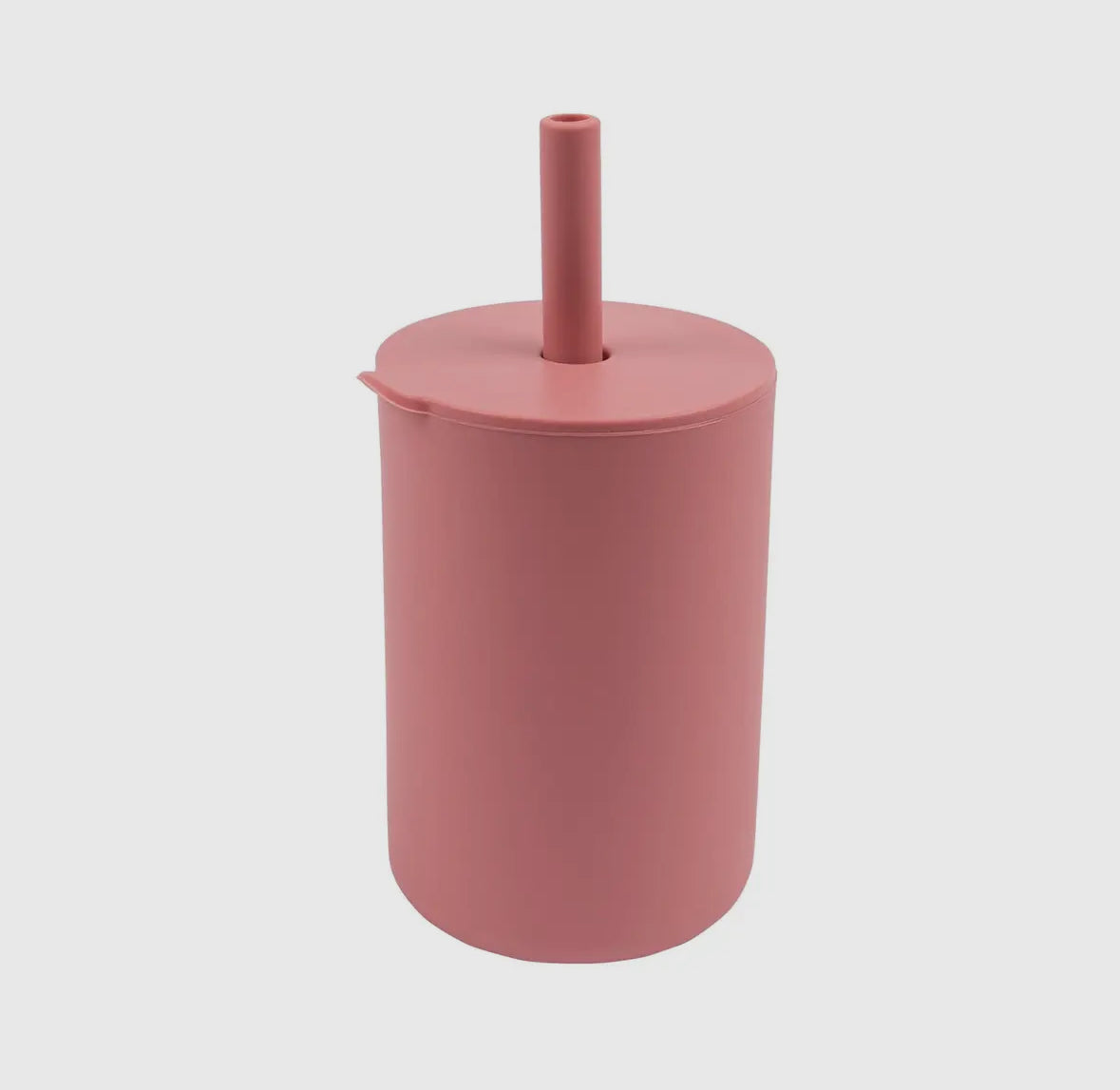 Baby silicone straw cup - Dusty Rose