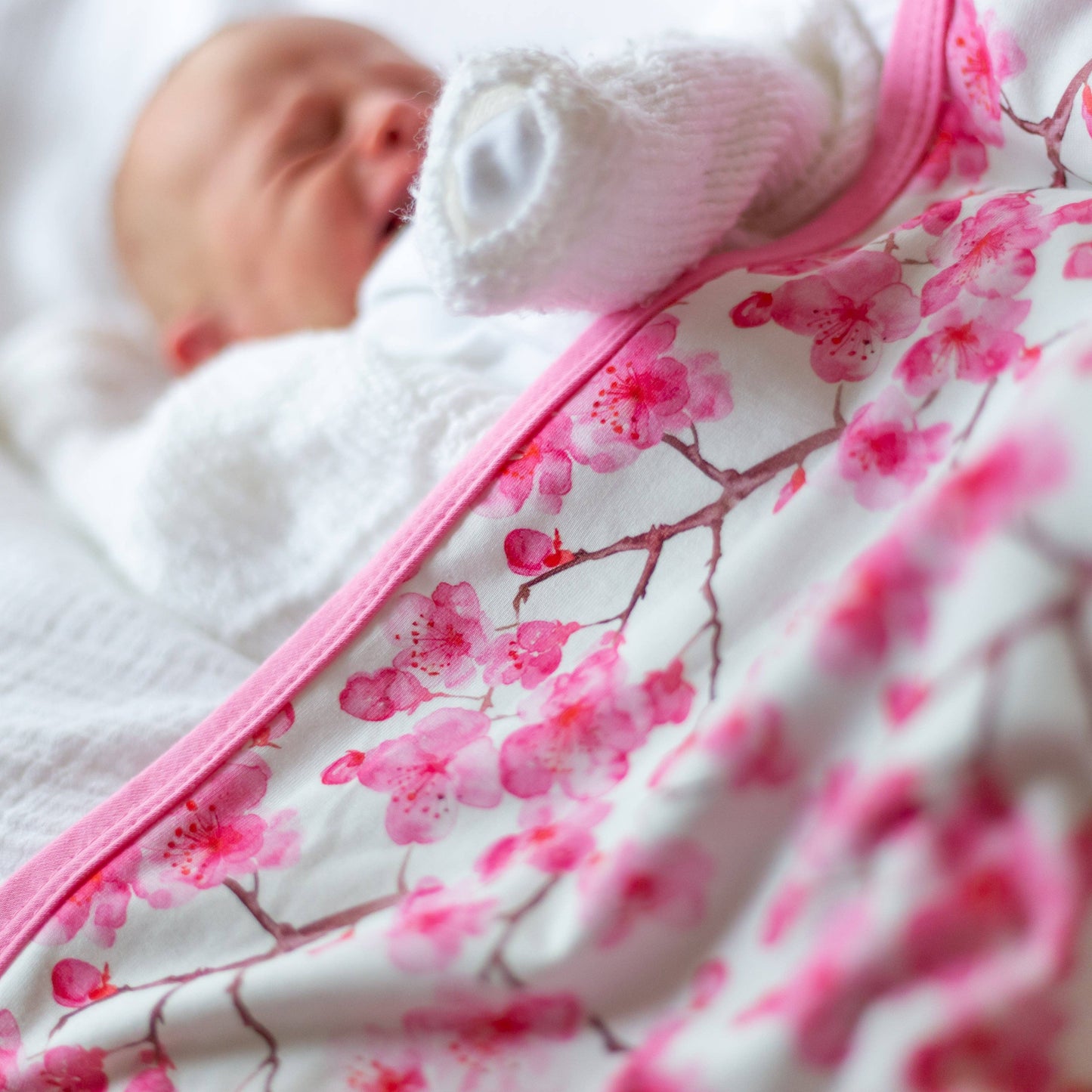 Fred & Noah - Cherry Blossom cotton Sleepsuit: 6-12 M