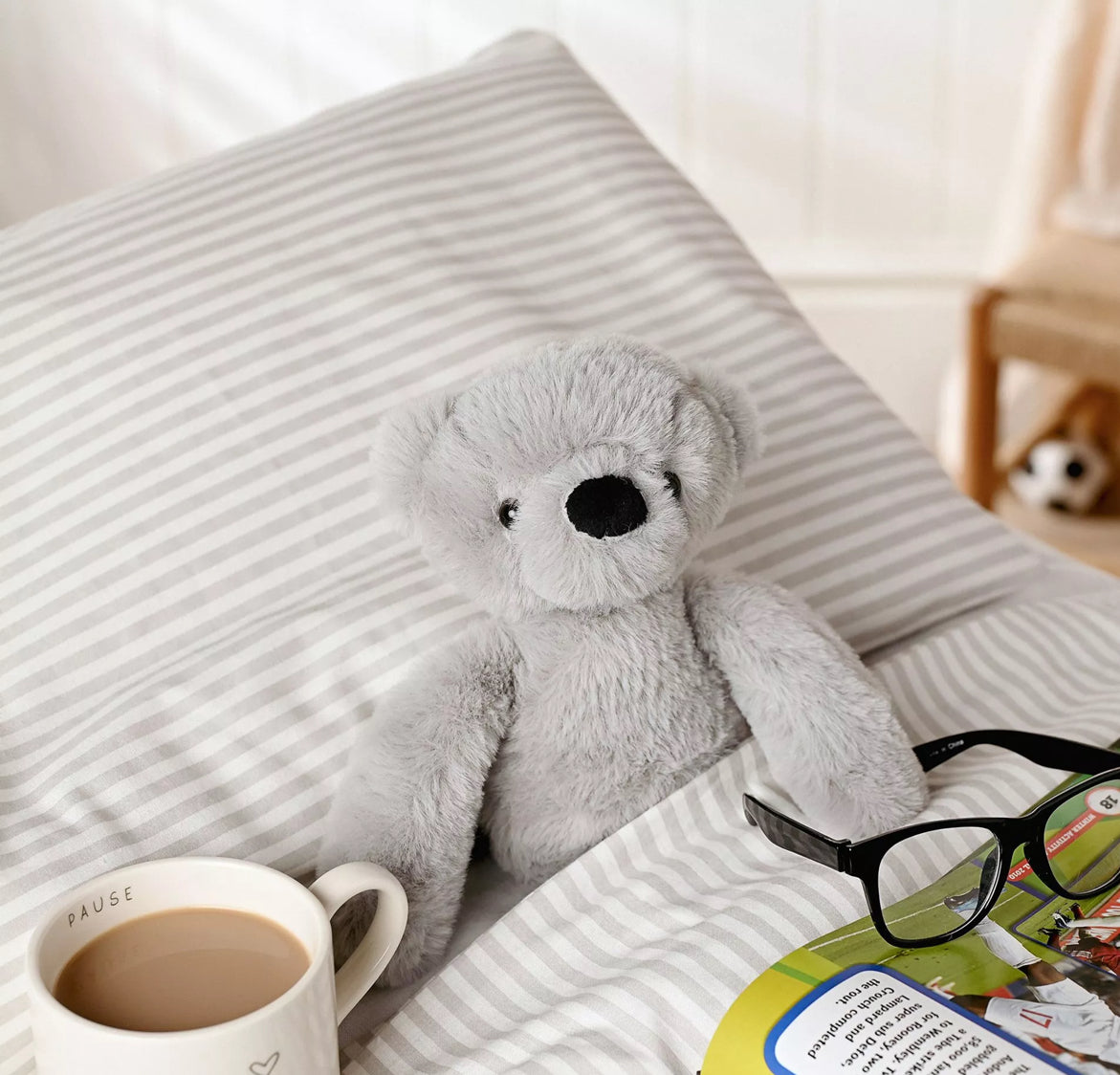 Ste the plush long leg grey teddy bear 30cm