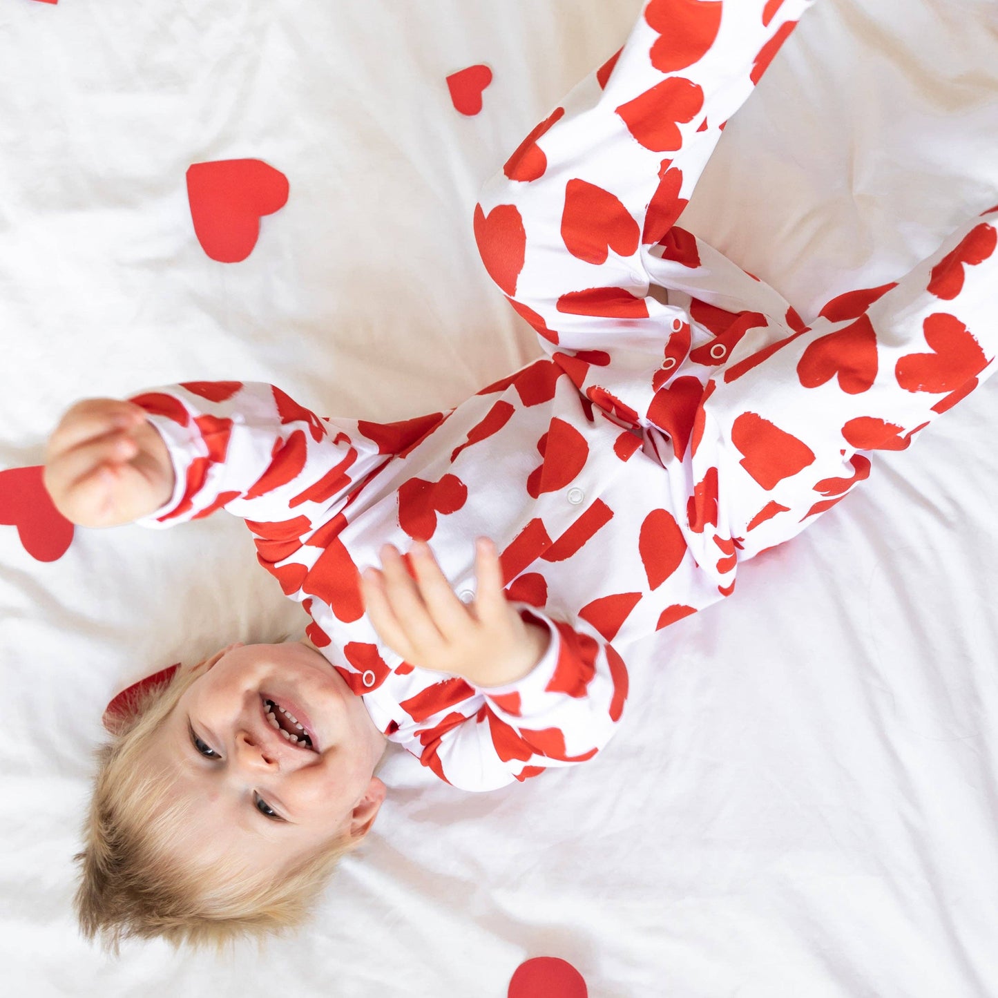 Fred & Noah - Love Heart cotton sleepsuit: 3-6 M