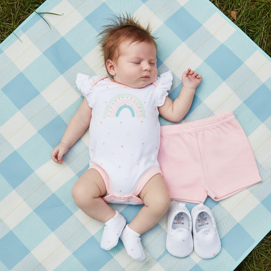 Rainbow vest, shorts and shoes set