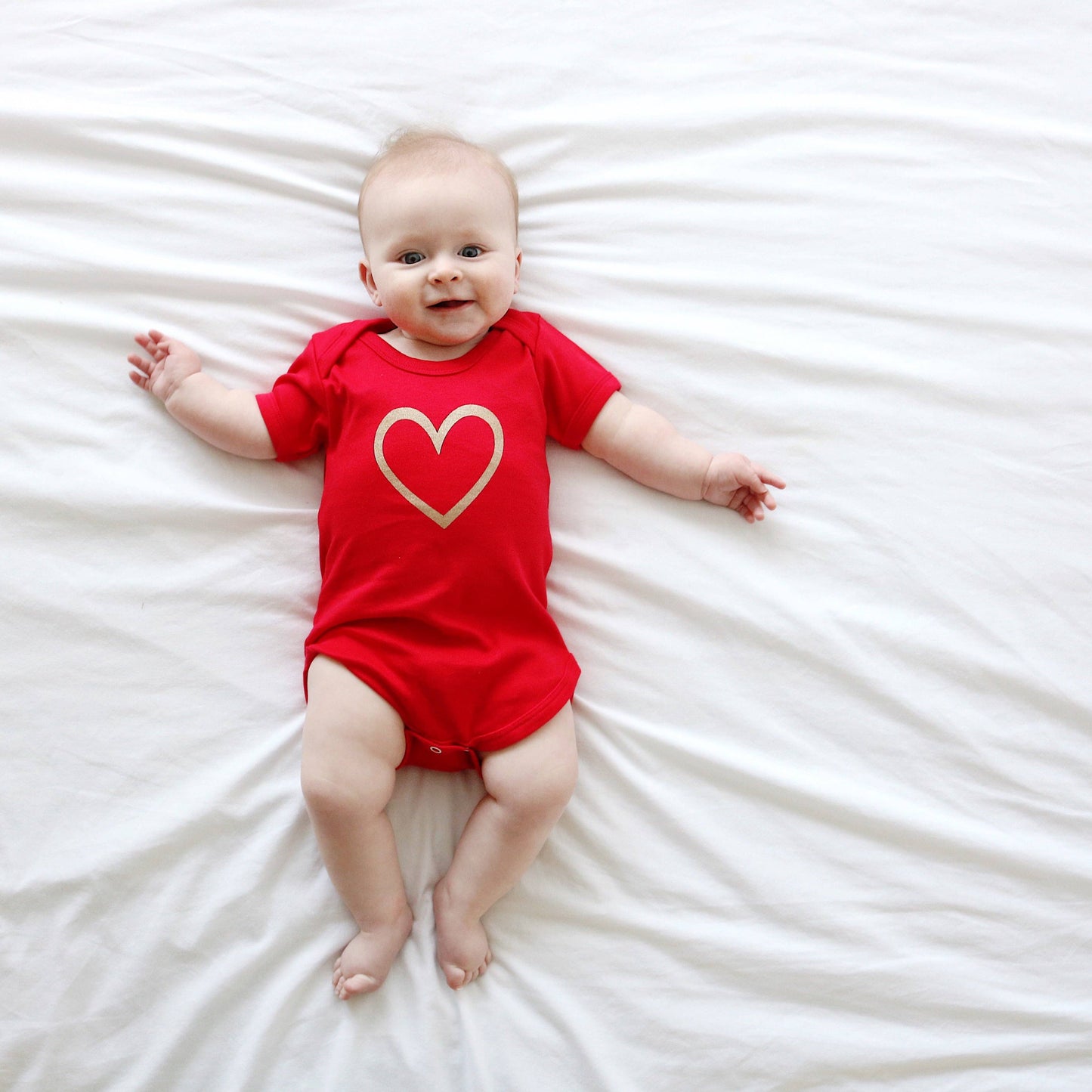 Fred & Noah - Gold heart Baby vest: 3-6 M