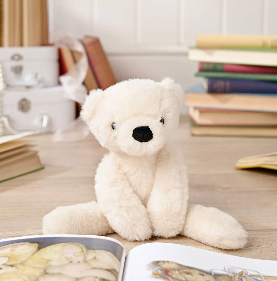 Lola the plush long leg cream teddy bear 30cm