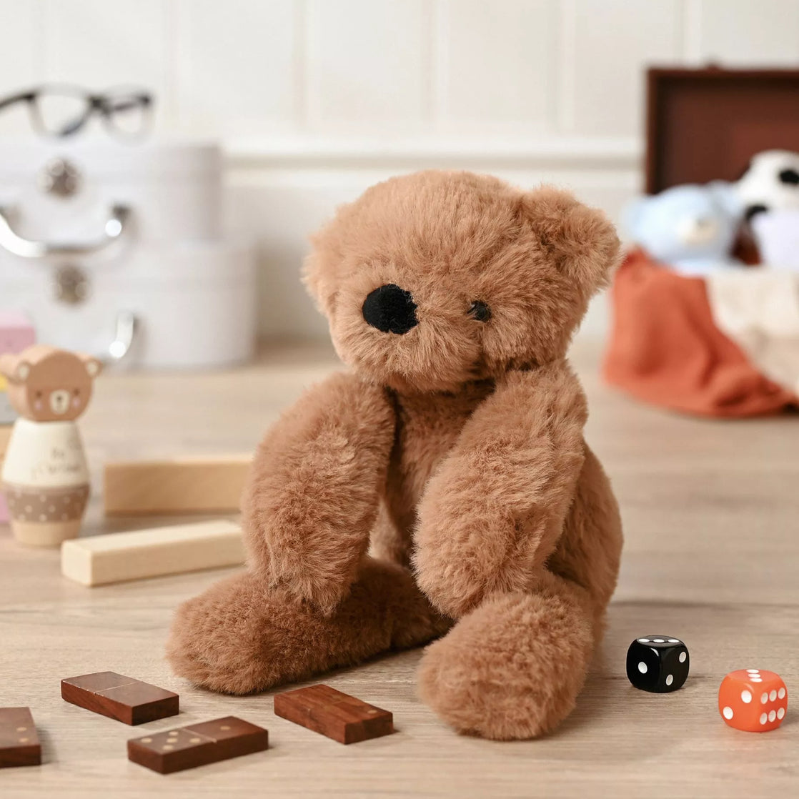 Hampton the plush long leg dark brown teddy bear 30cm