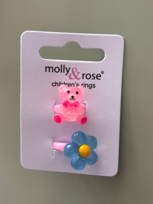 Childrens set of 2 rings - bear