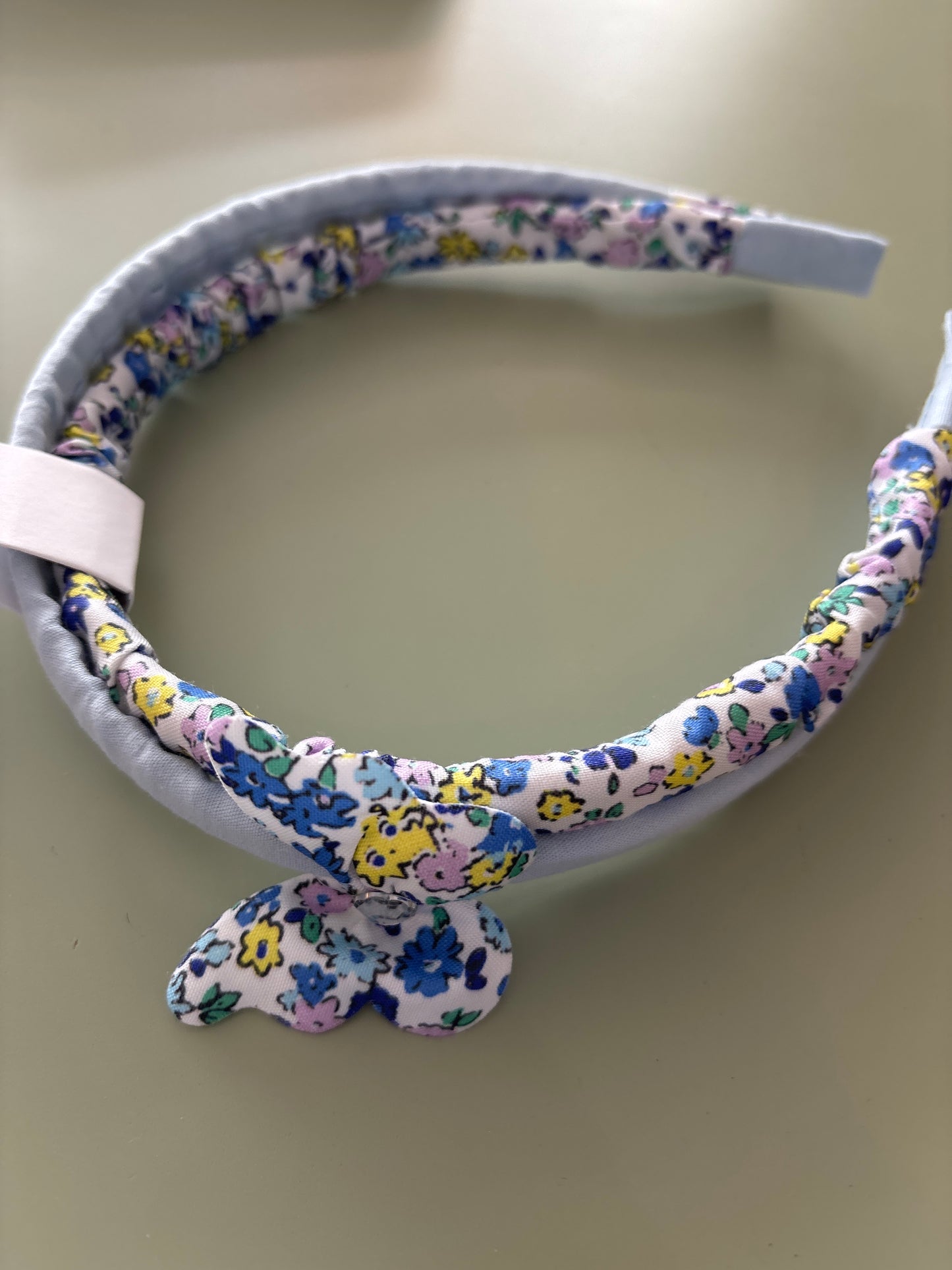 Floral/plain blue pack of 2 headband
