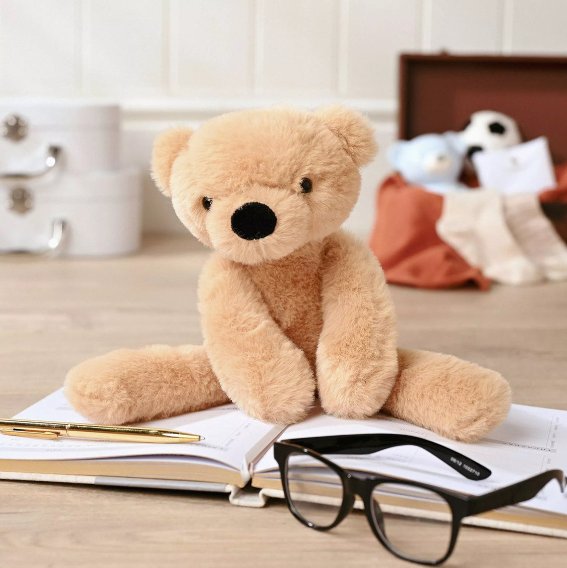 Hudson the plush long leg light brown teddy bear 30cm