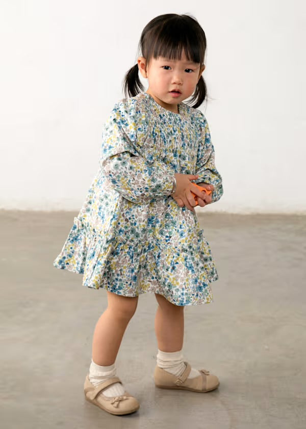 Mayoral Printed Velvet Floral Dress 2946