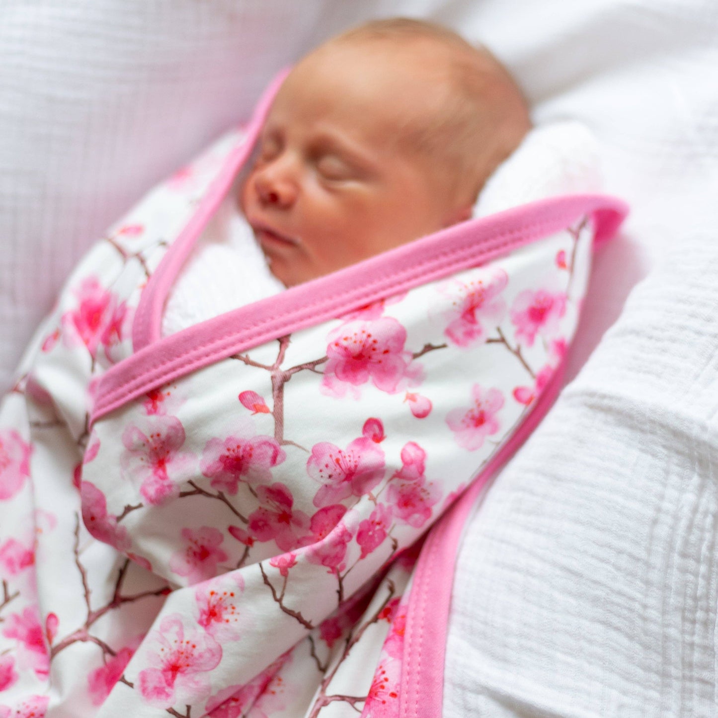 Fred & Noah - Cherry Blossom Print Pram Blanket