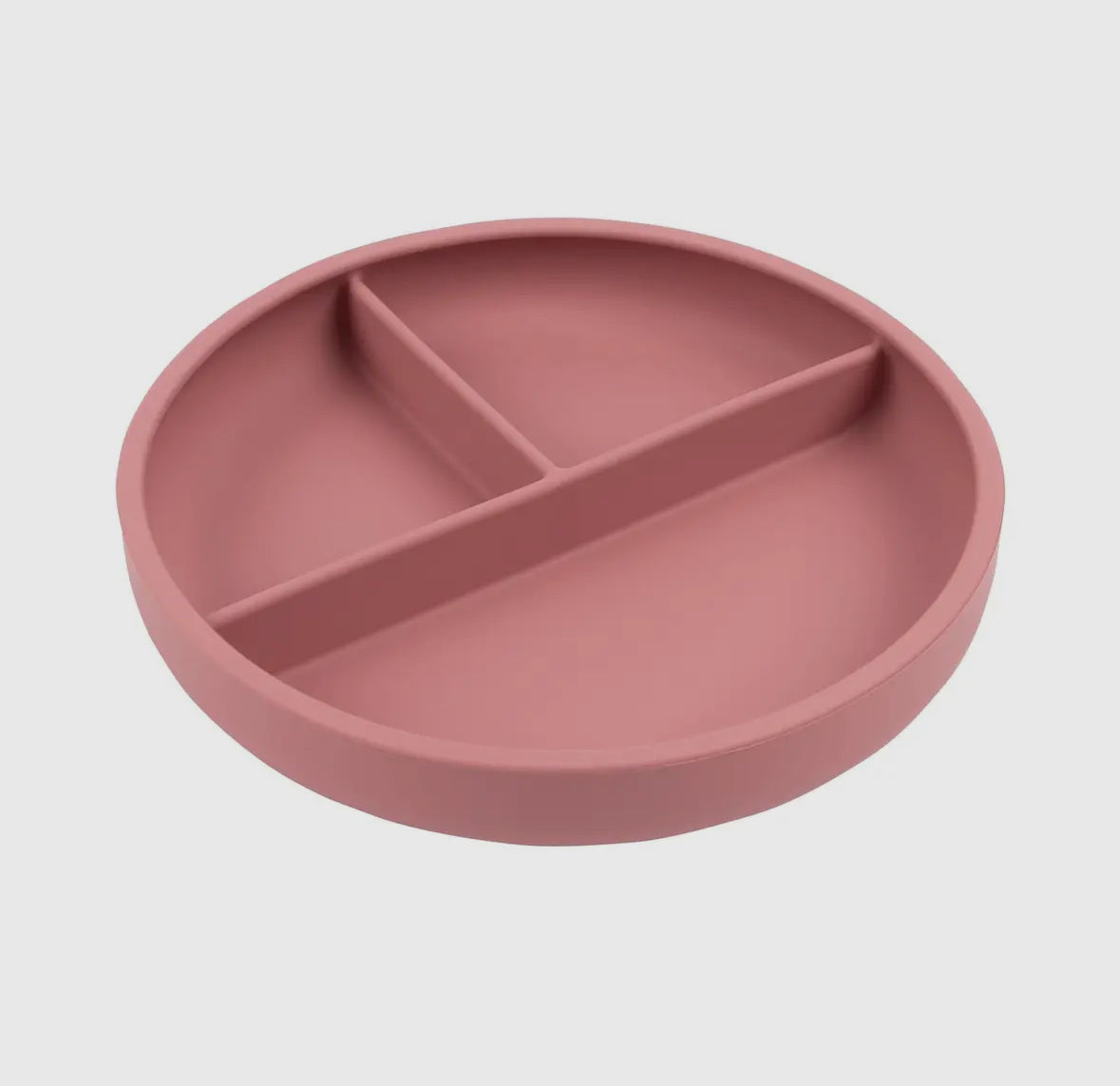 Baby silicone weaning plate - Dusty Rose