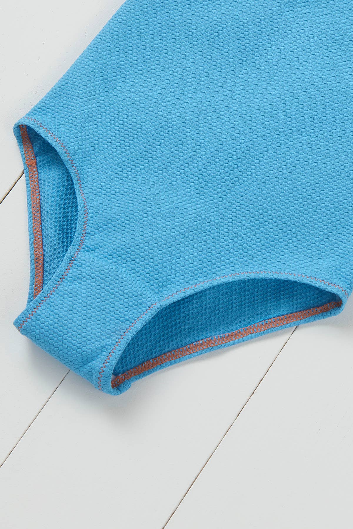 Grass & Air - Cornflower Blue Ribbed Kids Swimsuit: Cornflower Blue 12-18m