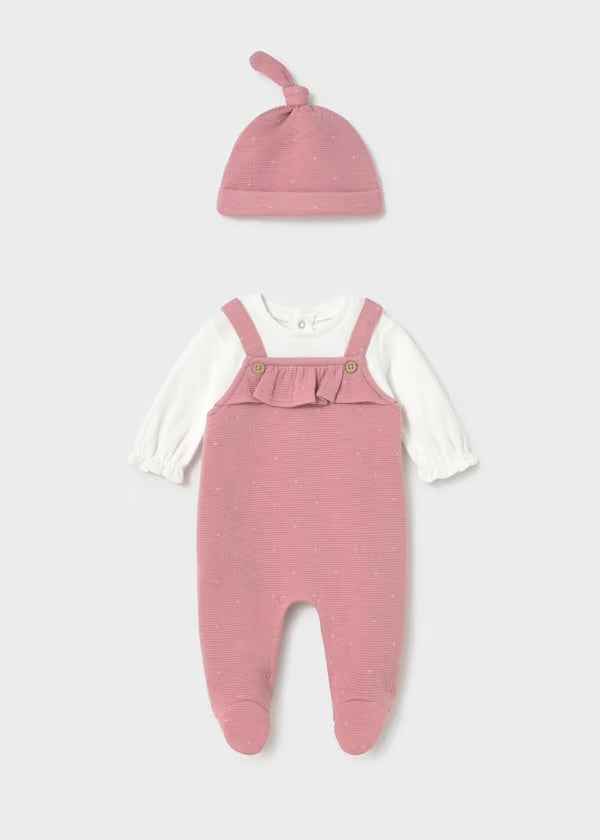 Mayoral Dungarees, Top & Hat set 2651