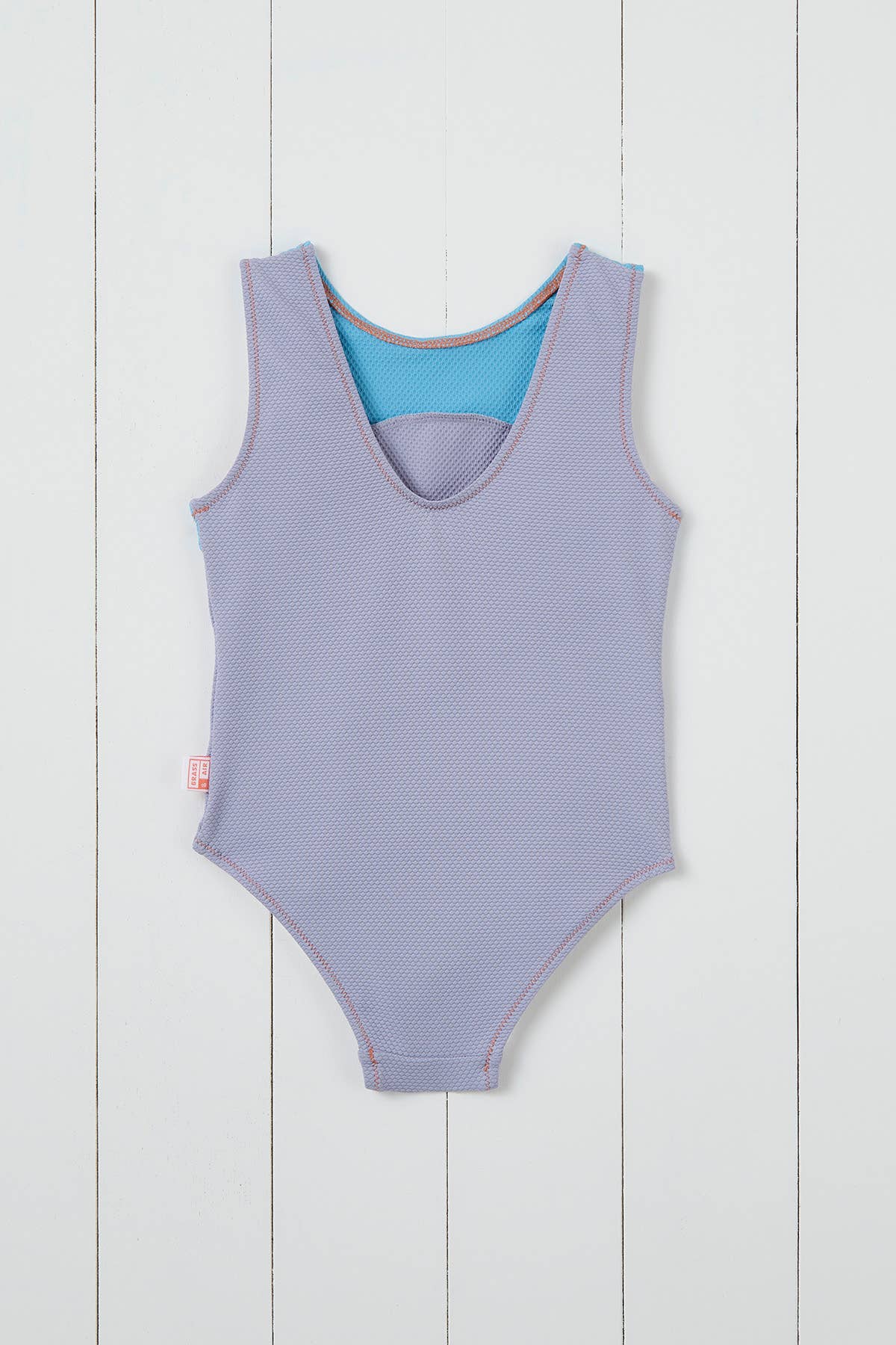 Grass & Air - Lavender Ribbed Kids Swimsuit: Lavender 12-18m