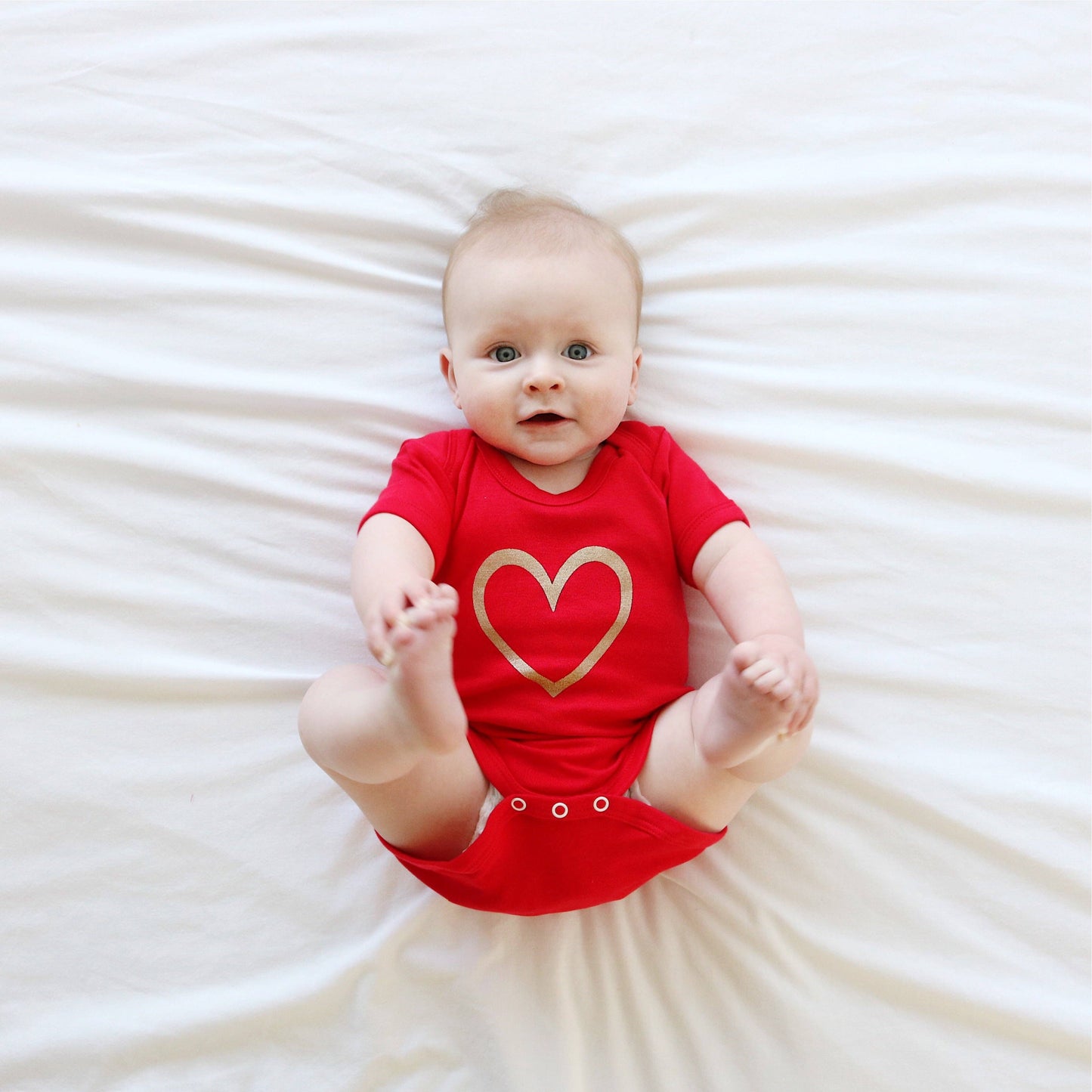 Fred & Noah - Gold heart Baby vest: 3-6 M