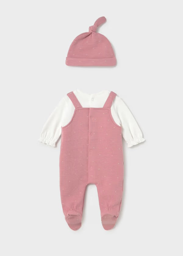 Mayoral Dungarees, Top & Hat set 2651