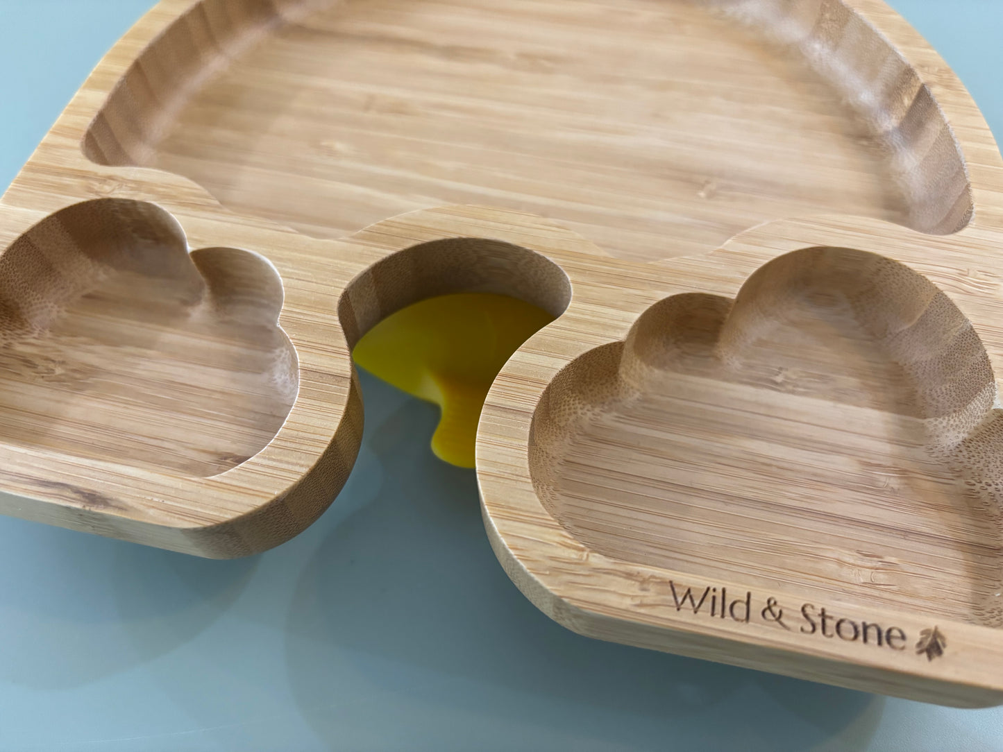 Wild and Stone - Baby Bamboo Weaning Suction Section Plate - Over The Rainbow