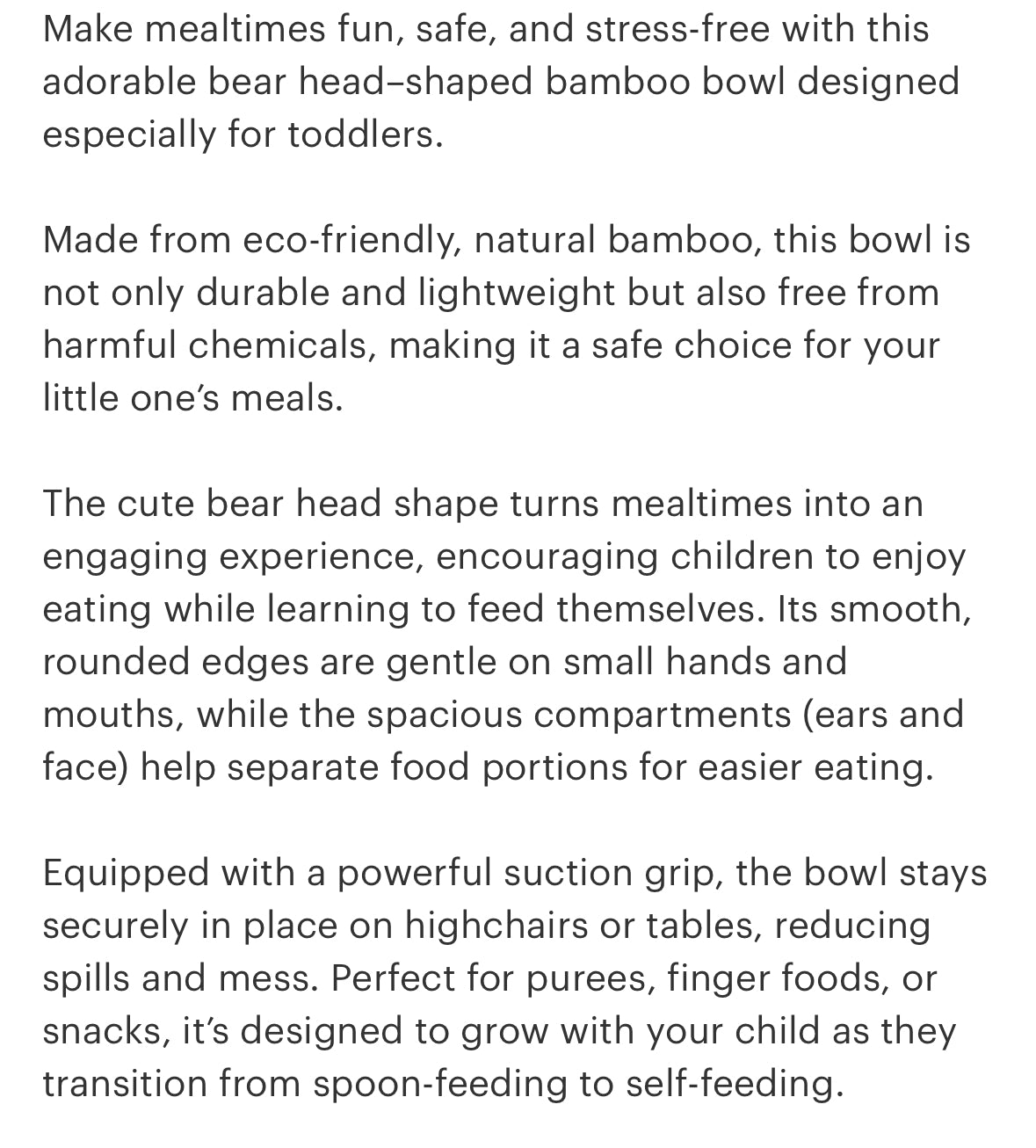 Bamboo personalised bear plate with suction base